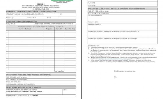 Documento de acompañamiento de aceitunas (DAT)